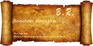 Boschan Rozvita névjegykártya